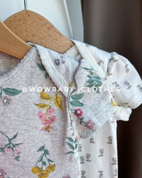 Набір боді organic cotton з квітами для дівчаток ✅24м (81 - 86 см). 000410 фото