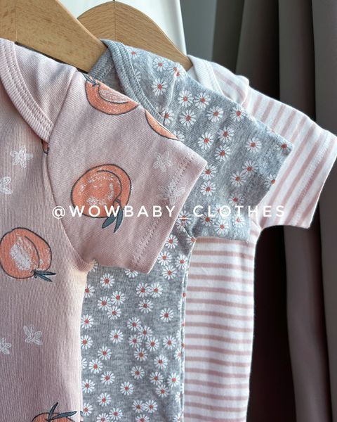 Набір боді organic cotton з персиками від Картерс  ✅24м (81 - 86 см). 000482 фото